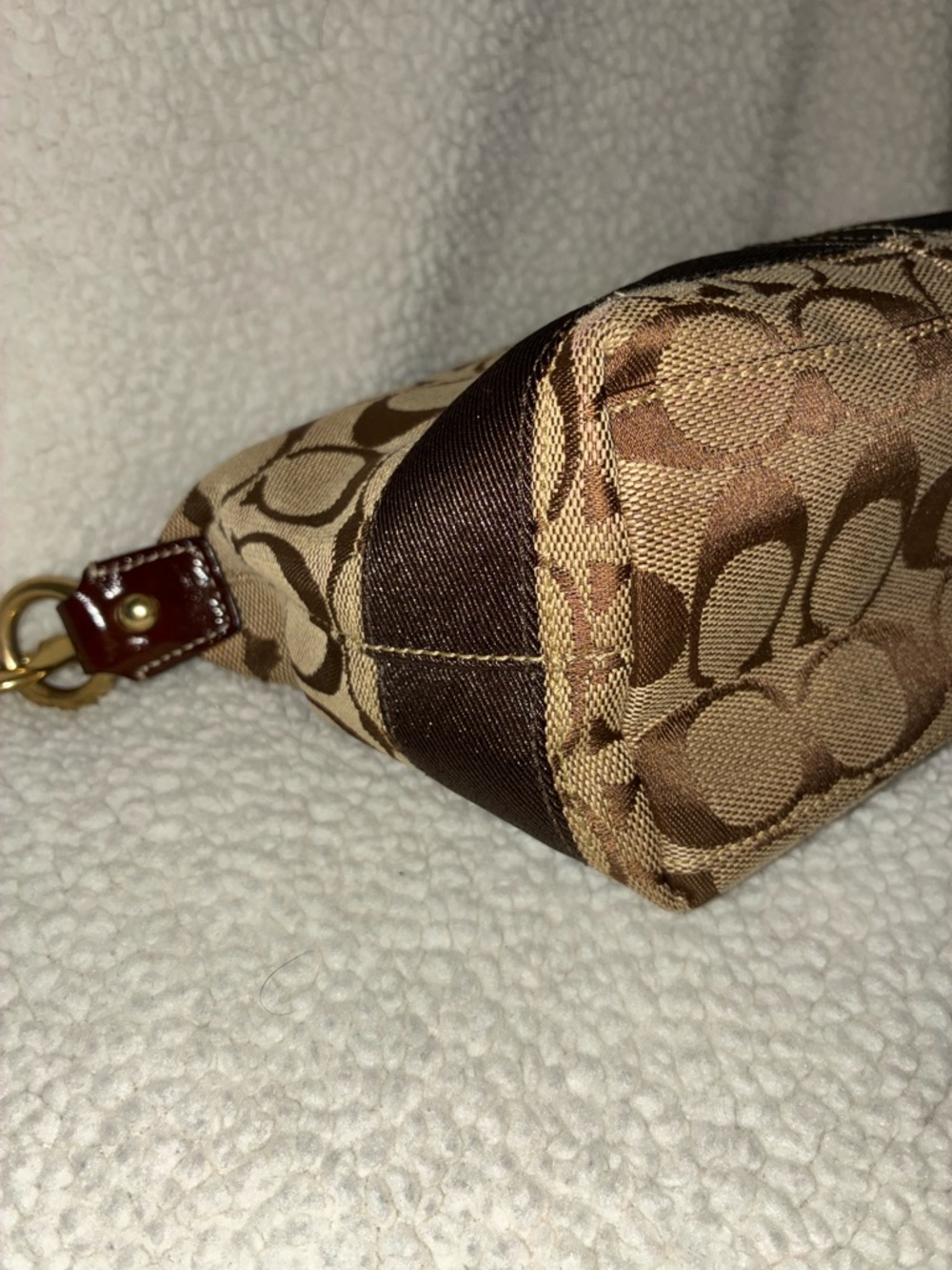 Vintage Coach LO668-40024 Brown Jacquard Signature Monogram Mini Shoulder Bag - Picture 6 of 12